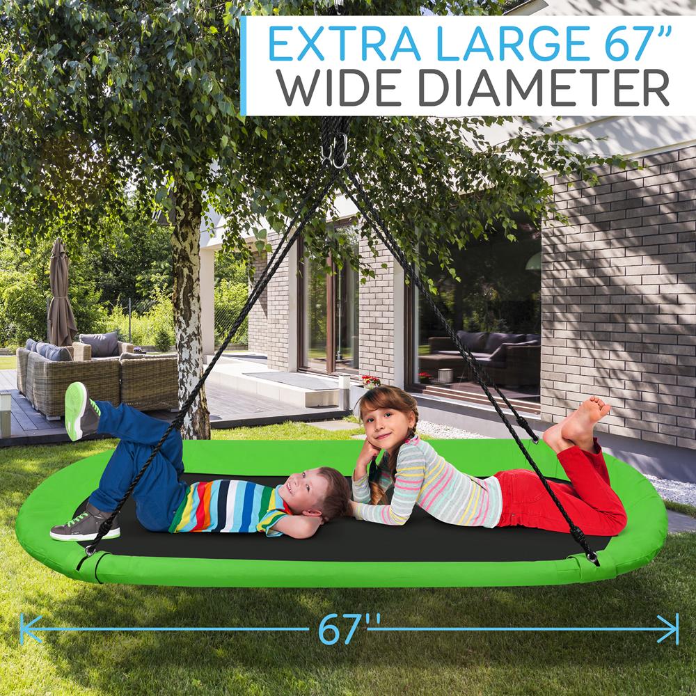 Heavy-Duty Oval Swing - Sturdy And Durable Swing For Indoor And Outdoor Use (Rainbow)