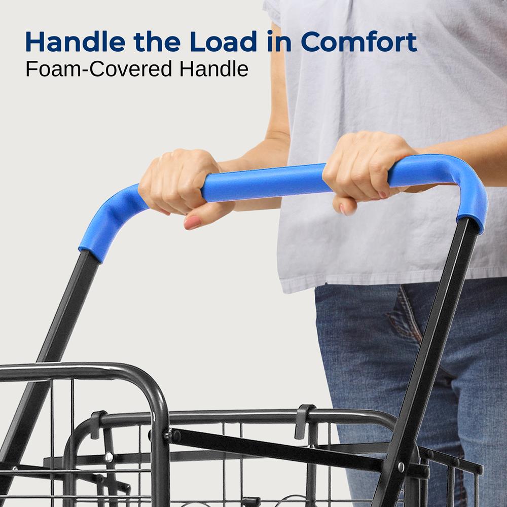 Collapsible Utility Cart - Compact Folding, Easily Collapsible And Portable To Save Space, Lightweight Trolley With Rolling Swivel Wheels