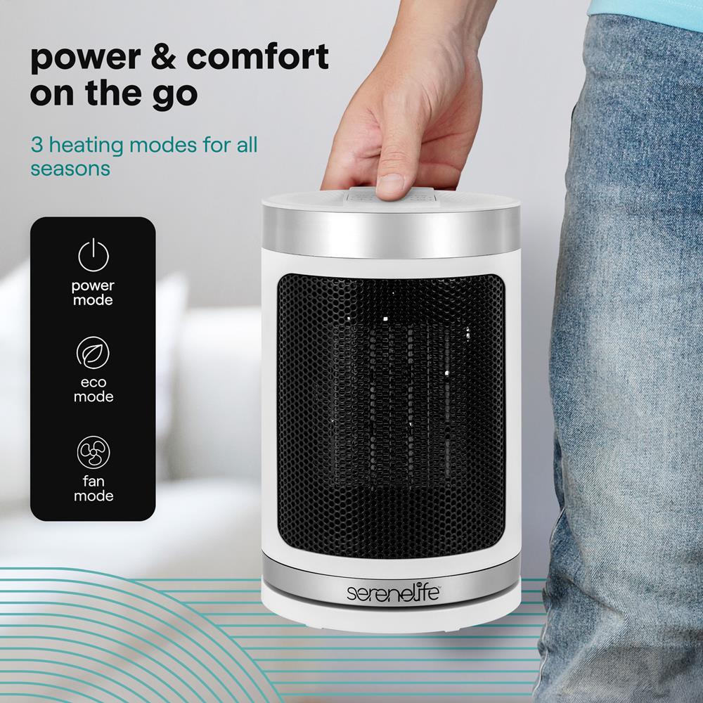 Portable Space Heater - Indoor Electric Heater With Wi-Fi Function,Thermostat, Remote, Digital Display, 12H Timer, 3 Heating Modes, Fast & Safe Ptc Ceramic Heating For Home, Office, Bedroom (White)