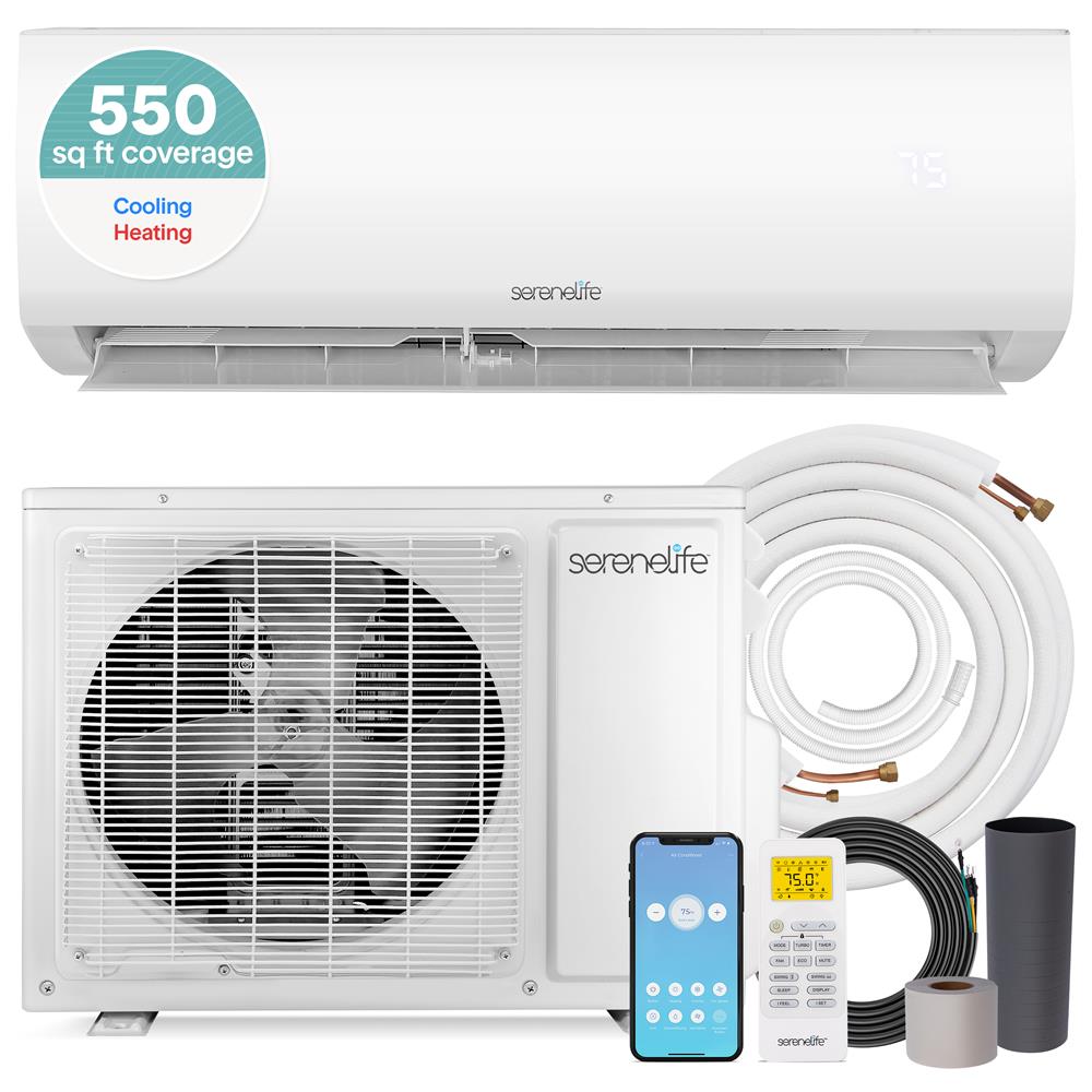 12000 Btu Indoor And Outdoor Mini Split Ac Unit Kit – 230V Smart Cooling & Heating Mini Split Ac With Wifi, Includes Installation Kit, Perfect For Bedrooms, Living Spaces, And Offices