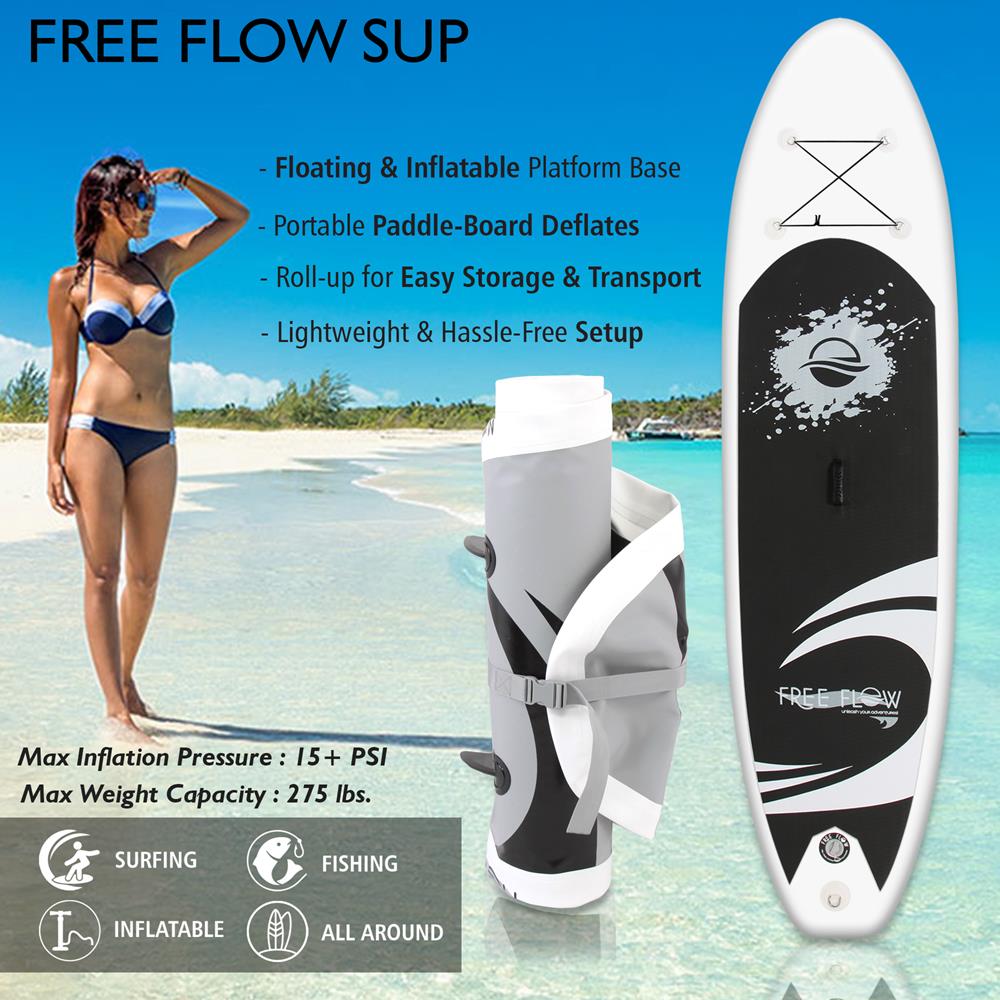Inflatable Paddle Board, Stable Design, 3 Fins, Non-Slip Deck, 10'6"