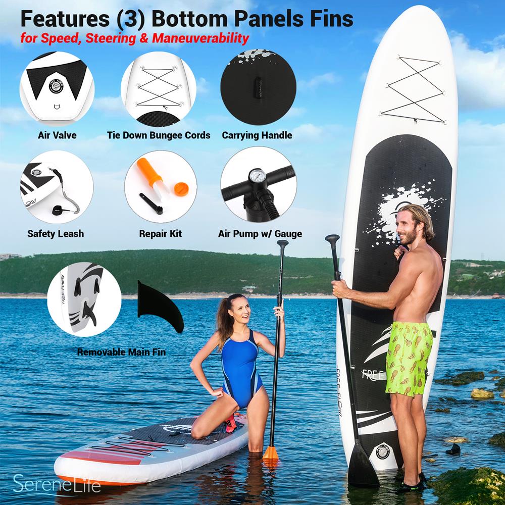 Inflatable Paddle Board - Stable Non-Slip Deck, 10'10", Easy Storage