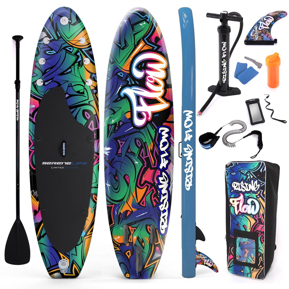 Inflatable Paddle Board - Stable Non-Slip Deck, 10'6", Blue