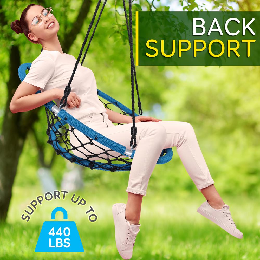 Hanging Netted Seat Swing - Relaxing Fun - UV Resistant - 35.5" Diameter