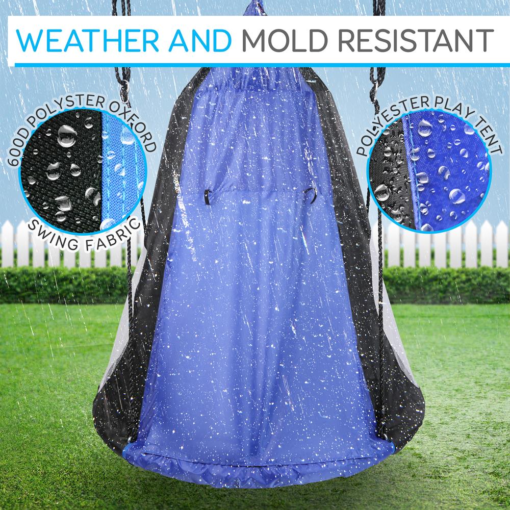 Tree Swing Tent for Kids - Relaxing Fun, Padded Seat, Blue