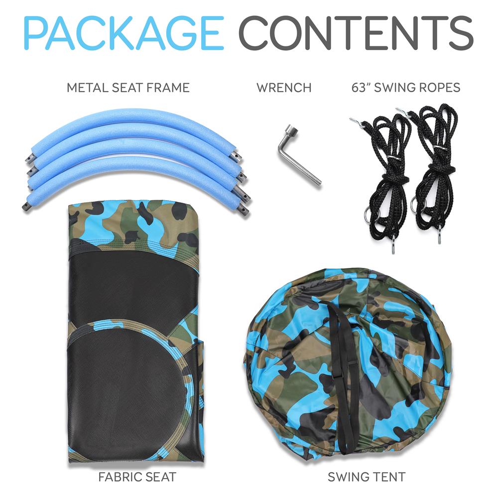 Tree Swing Tent for Kids - Relaxing Fun, Padded Seat, Camo