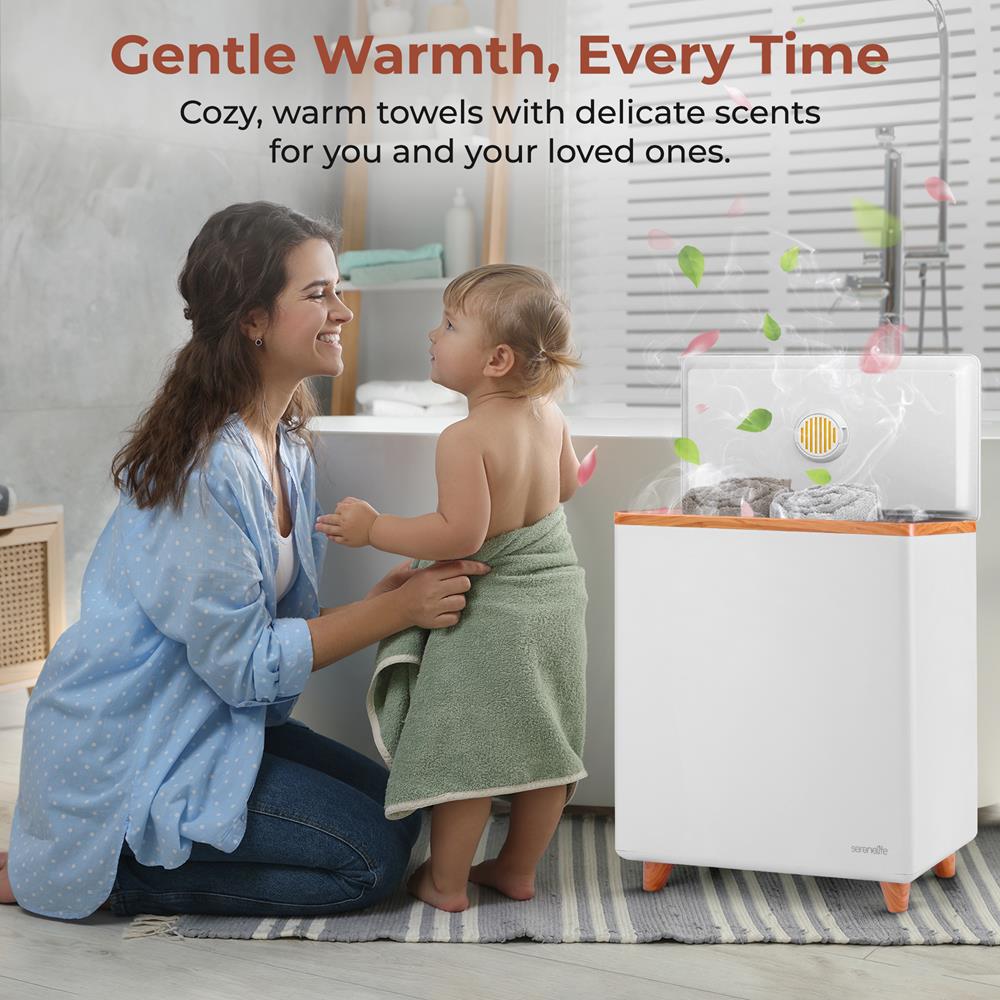 WiFi Towel Warmer - Spa Comfort, Auto Shut-Off, Stainless, Natural