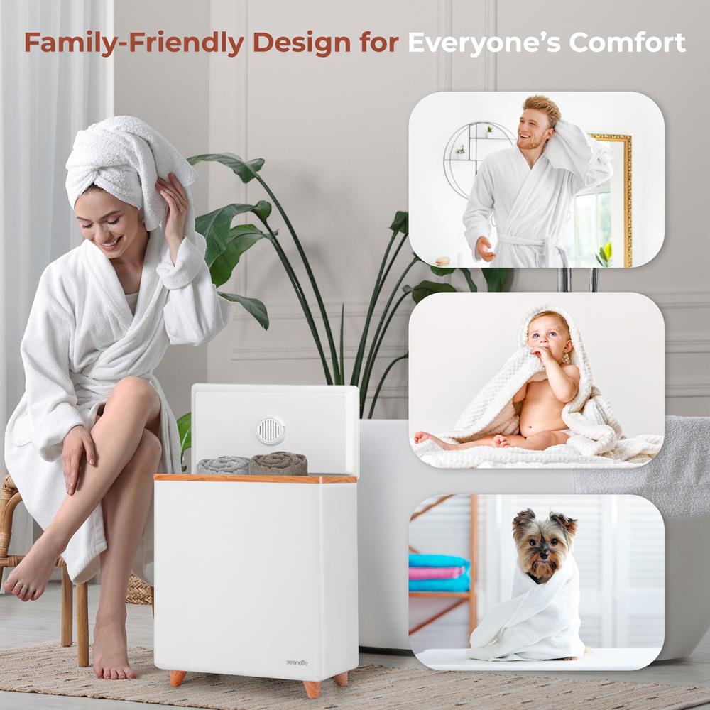WiFi Towel Warmer - Spa Comfort, Auto Shut-Off, Stainless, Natural