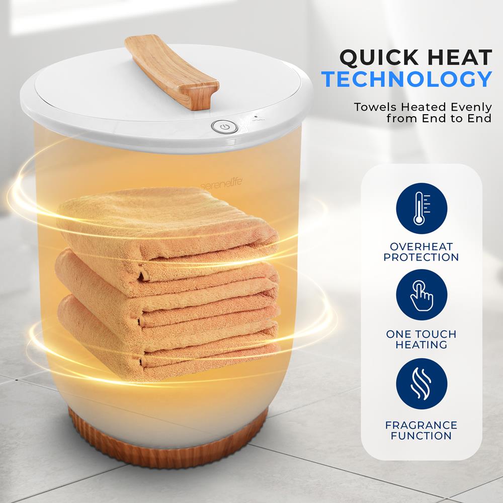 Towel Warmer with Auto Shut-Off, Holds 2 Large Towels, White
