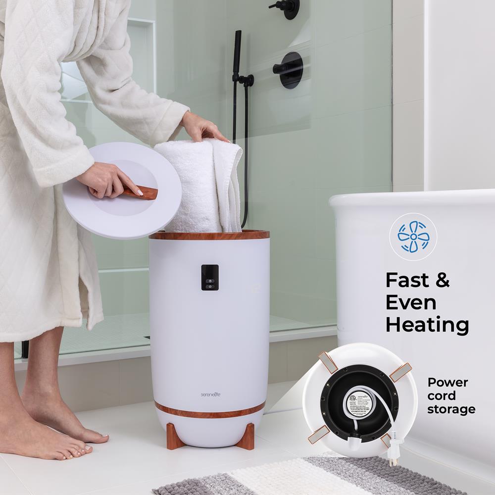 Towel Warmer with Timer & Auto Shut-Off, Holds 2 Towels, Cherry