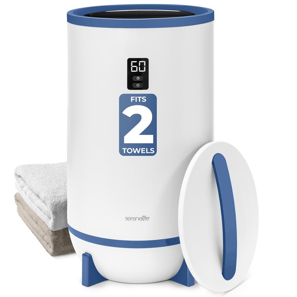 Single Touch Towel & Blanket Warmer With Fragrant Disc Holder And Led Ring (Blue)