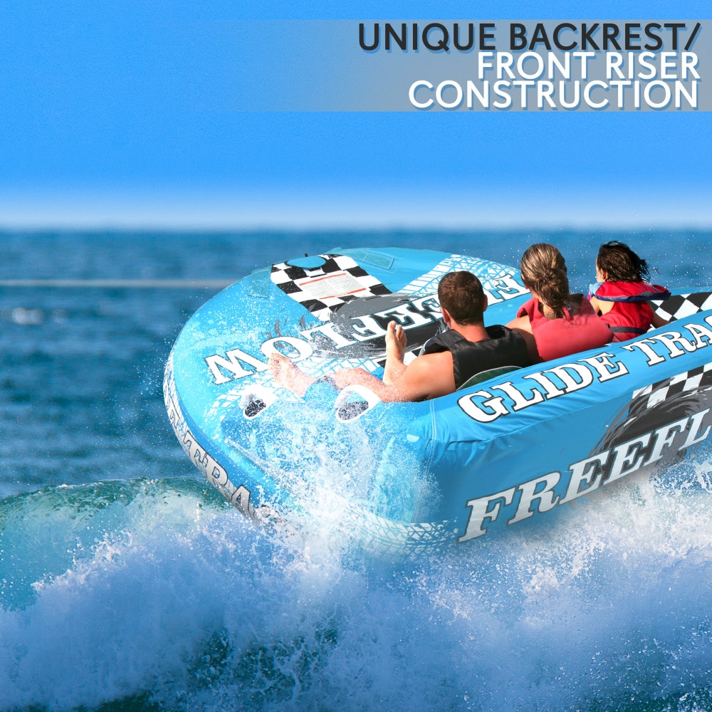 3-Person Towable Tube for Boating, Fast Inflation, Heavy-Duty Nylon Cover