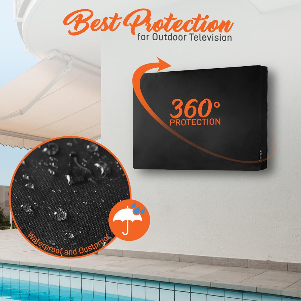 Waterproof TV Cover 40-42" Weatherproof, Dustproof, Remote Pocket