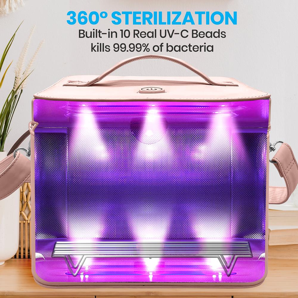 Portable Uv Light Germicidal Bag - Led Ultraviolet Sterilization Bag With 10 Real Uv-C Lamp Beads