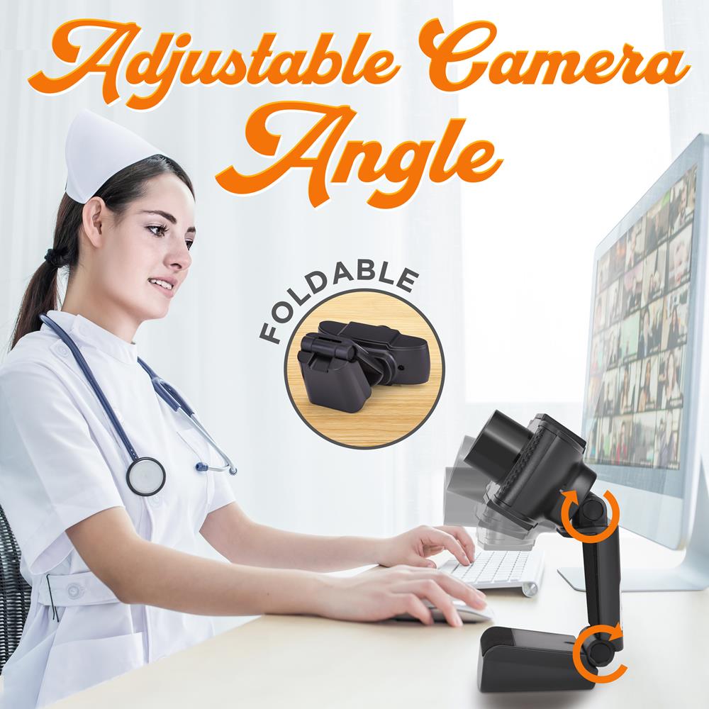 1080P HD Webcam with Mic - Smooth Video, USB Plug & Play, Wide Angle