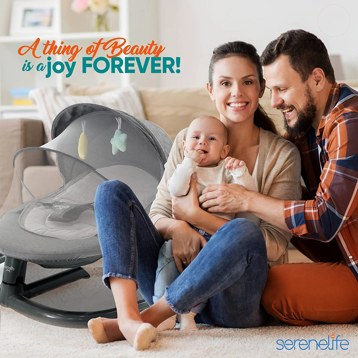 Portable Baby Swing For Infants - Comfortable Cradling Baby Rocker