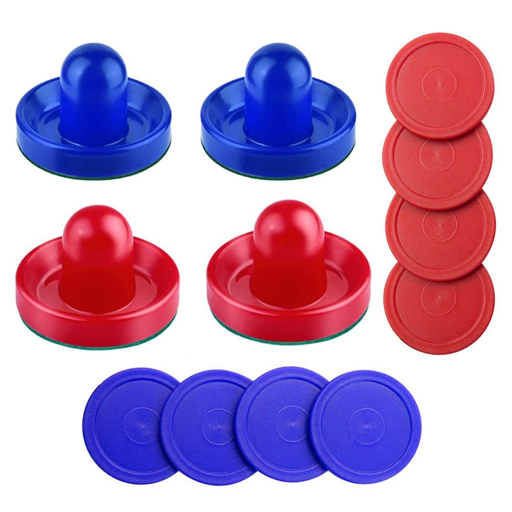 Air Hockey Pushers And Puck Set - Suitable Accessories For Game Tables With Protective Paddle Felts