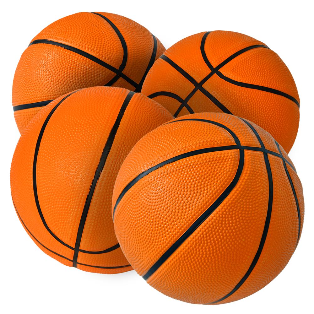 4 Pcs. Rubber Basketball - Made For Indoor And Outdoor Basketball Games With Deep Channel Construction