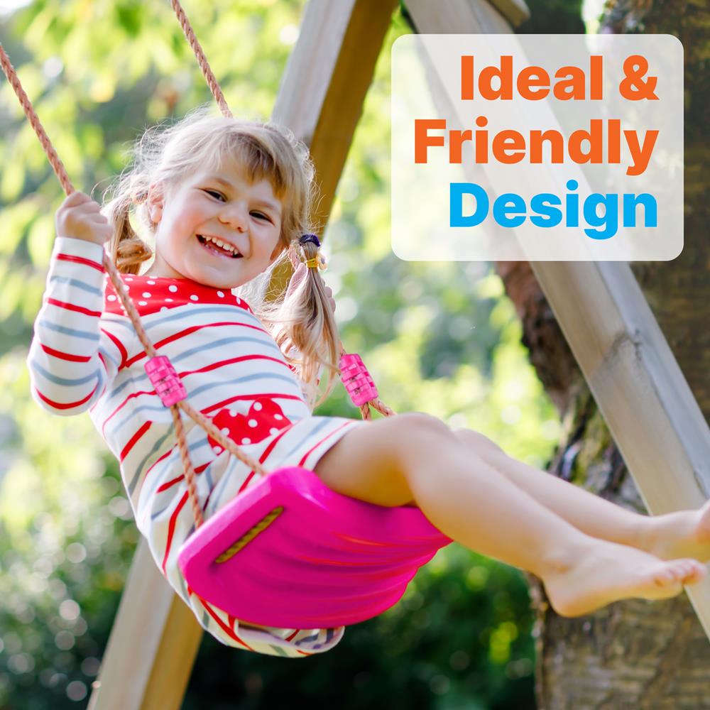 Swing Seat With Carabiner - Hanging Durable & Lightweight Plastic Swing Set For Kids