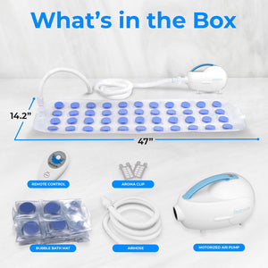 Portable Bubble Bath Mat Body Spa Massager - Waterproof Non-Slip Bubble Bath Mat With Suction Cup Bottom, Motorized Air Pump, And Adjustable Bubble Settings