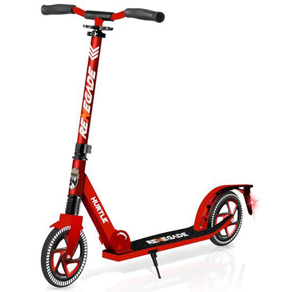 Lightweight And Foldable Kick Scooter - Adjustable Scooter For Teens And Adult, Alloy Deck With High Impact Wheels (Red)