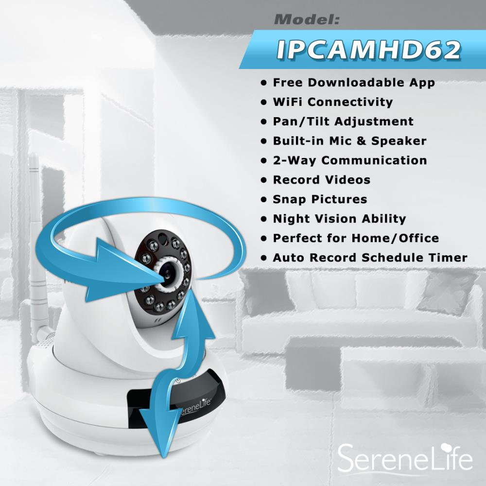 Hd Wireless Ip Camera / Wifi Cam, Remote Video Monitoring Surveillance Security, Built-In Speaker, Microphone, Ptz (Pan, Tilt, Zoom) Control, App Download