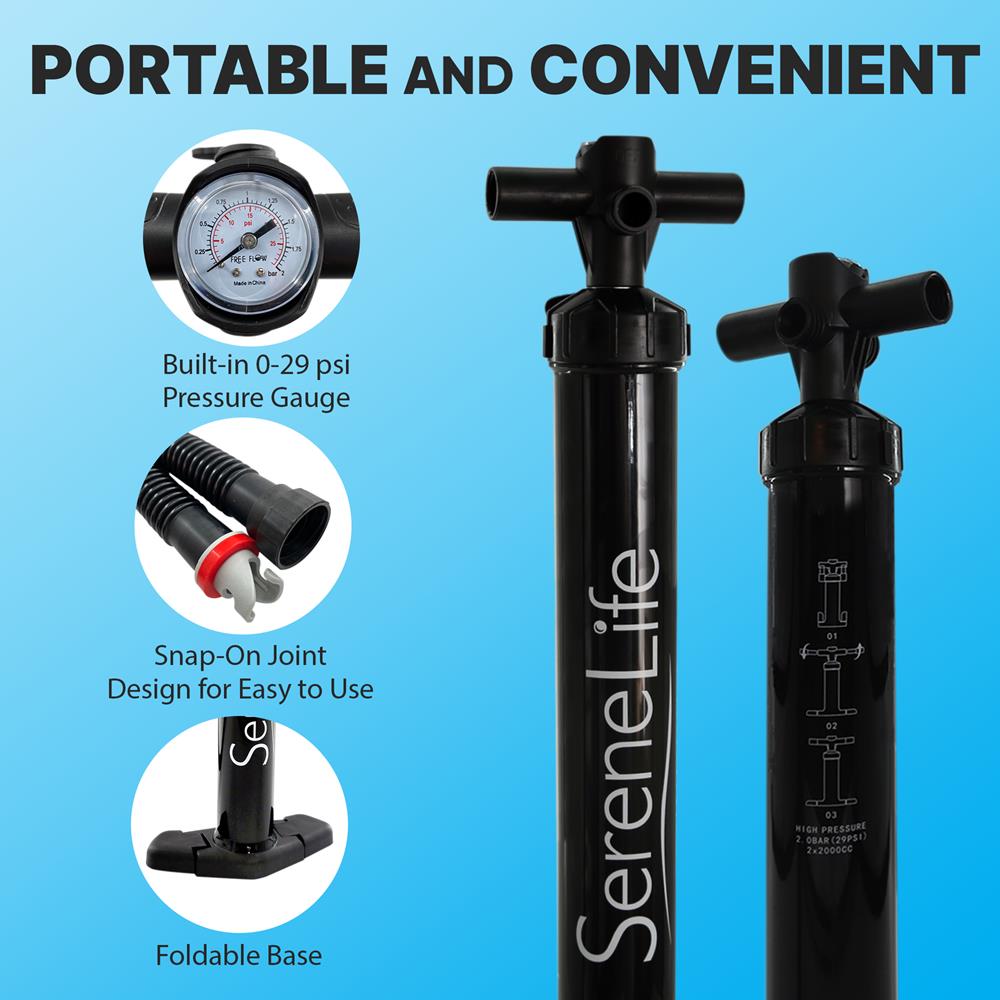 Sup Stand Up Paddle-Board Hand-Powered Air Pump (For Serenelife Models: Slsupb10, Slsupb20)