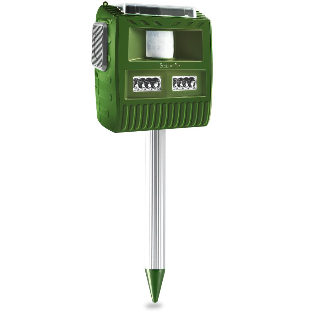 Waterproof Solar Animal Repeller, Ultrasonic Sensor, 30' Coverage, Green - Thumbnail 3