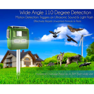 Waterproof Solar Power Animal Repeller, Outdoor Electronic Motion Detector Alert Sensor, Insect Control