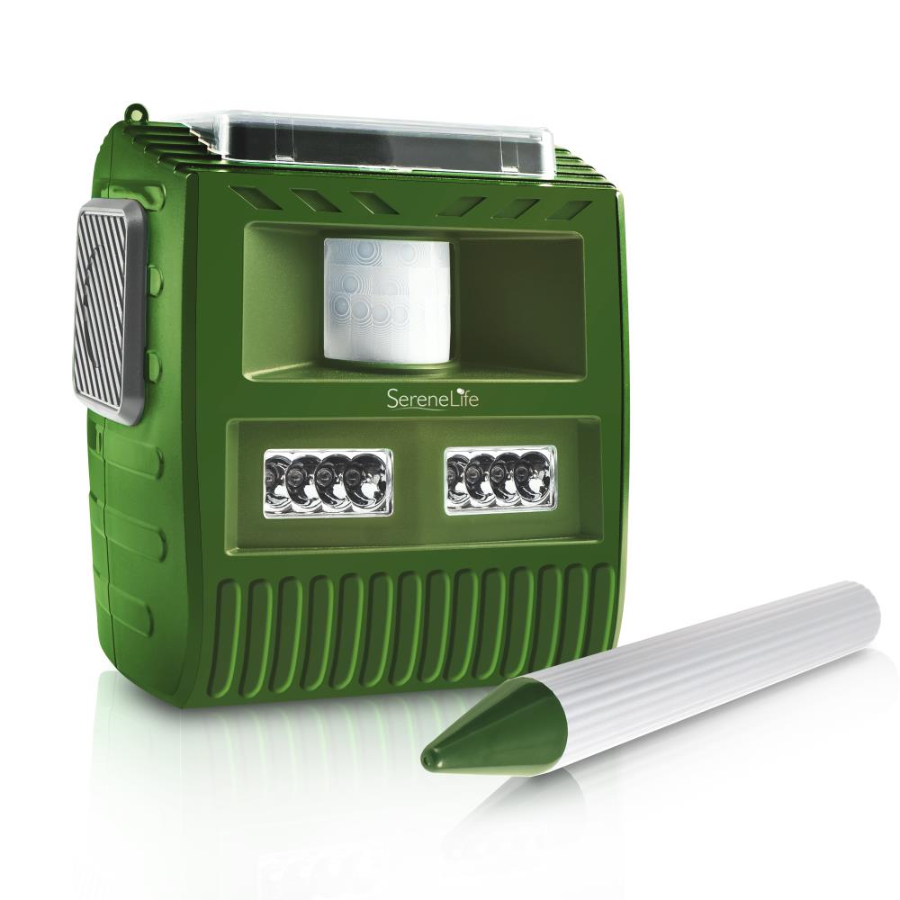 Waterproof Solar Animal Repeller, Ultrasonic Sensor, 30' Coverage, Green - Thumbnail 4