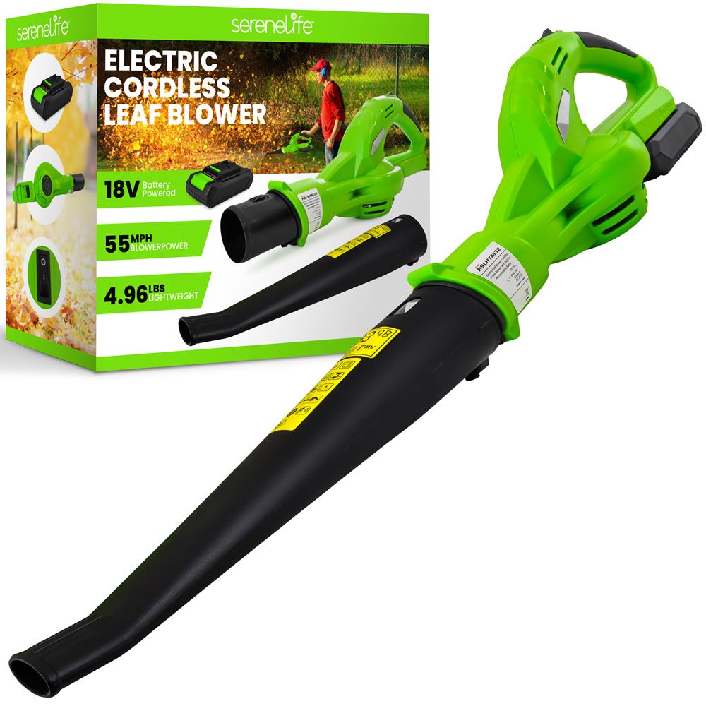 18V Electric Leaf Blower - Cordless Power Blower With Built-In Rechargeable Battery