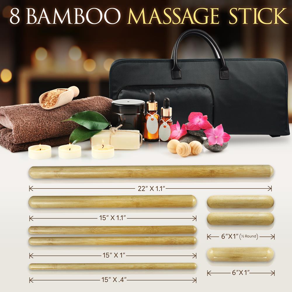 Thermal Therapy Massage Kit - Innovative Waterless Heating Technologywith Bamboo Sticks, And Heating Bag