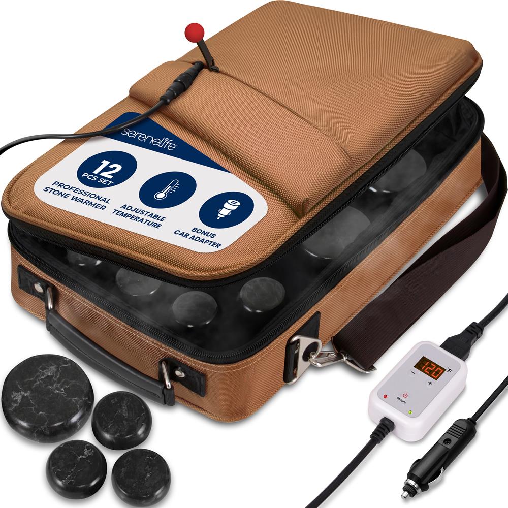 Hot Stone Massage Kit - Portable Heated Rock Therapy System With
