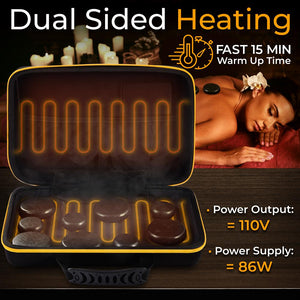 Multifunction Heating Stone Massager With Bag - Used For Muscle Therapy And Home Spa (Black)