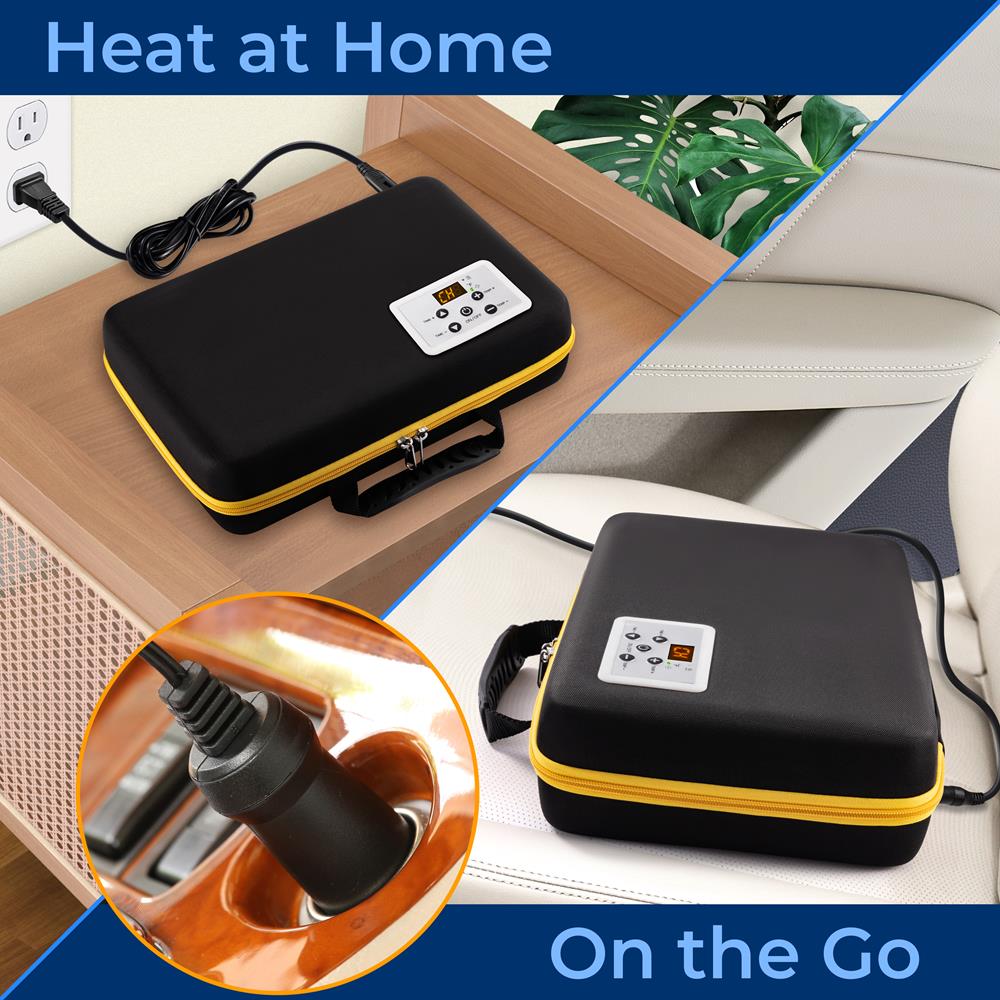 Multifunction Heating Stone Massager With Bag - Used For Muscle Therapy And Home Spa (Black)