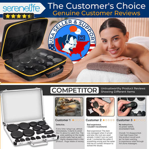 Multifunction Heating Stone Massager With Bag - Used For Muscle Therapy And Home Spa (Black)