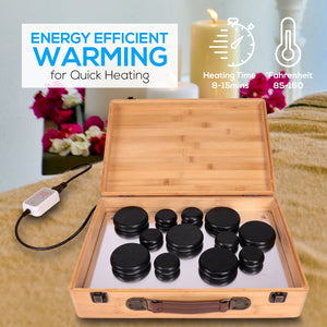 Hot Stone Massage Kit - Portable Heated Rock Massaging Therapy System