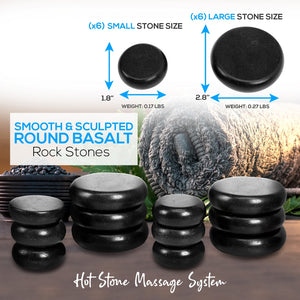 Hot Stone Massage Kit - Portable Heated Rock Massaging Therapy System