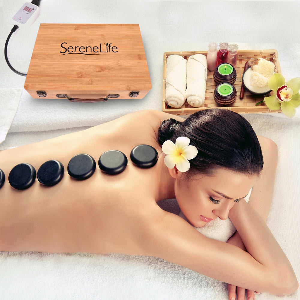 Hot Stone Massage Kit - Portable Heated Rock Massaging Therapy System