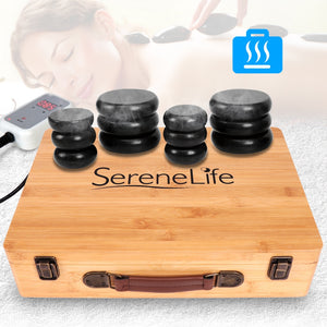 Hot Stone Massage Kit - Portable Heated Rock Massaging Therapy System