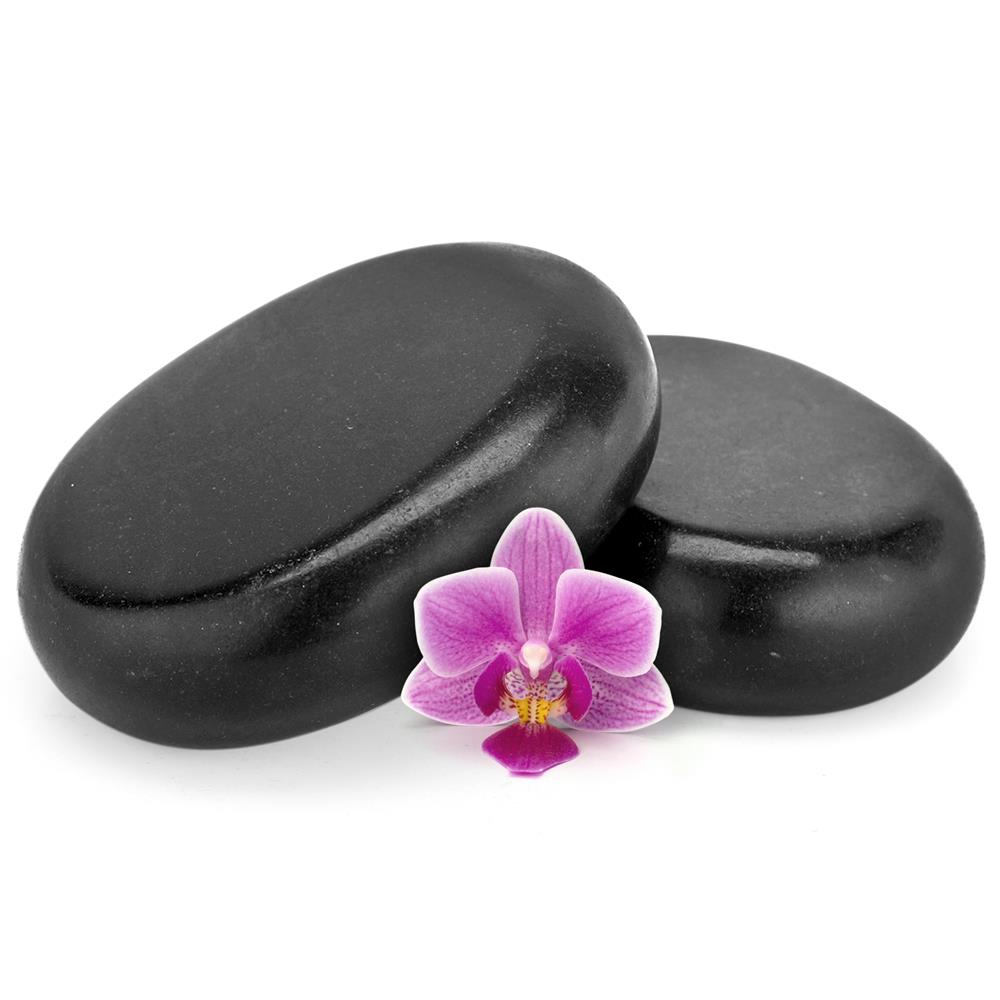 2 Pcs. Large Massage Stones With Traveling Bag And Small Brown Box