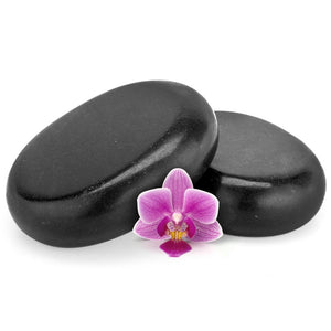 2 Pcs. Large Massage Stones With Traveling Bag And Small Brown Box