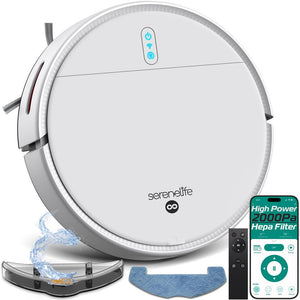 Smart Vacuum Cleaner - Automatic Robot Cleaning Vacuum With App Control, 700Pa Suction, And 3 Cleaning Modes, Ideal For Hard Floor, Pet Hair, Low-Pile Carpet (White)