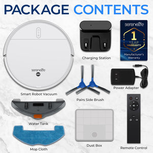 Smart Vacuum Cleaner - Automatic Robot Cleaning Vacuum With App Control, 700Pa Suction, And 3 Cleaning Modes, Ideal For Hard Floor, Pet Hair, Low-Pile Carpet (White)