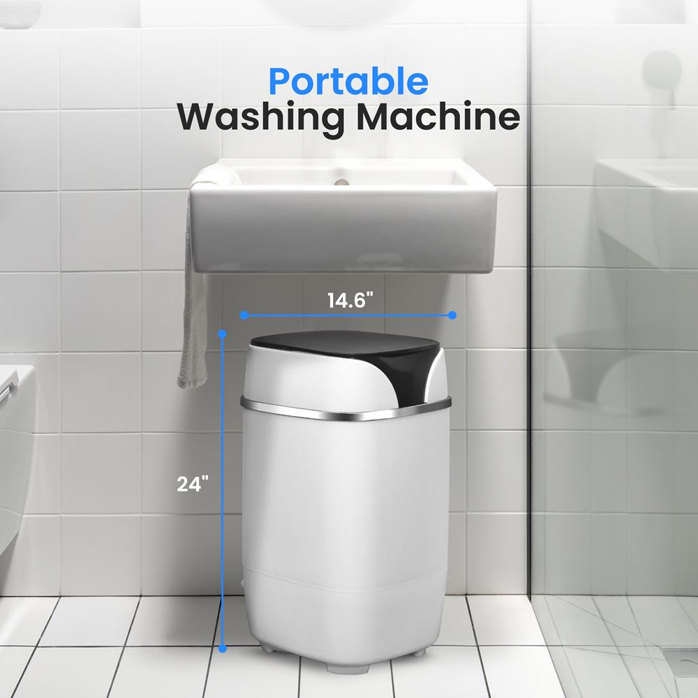 Portable Washing Machine High-Quality Full-Automatic Compact Washer With Washing Programs Ideal For Rv, Dorm, Apartment (White)