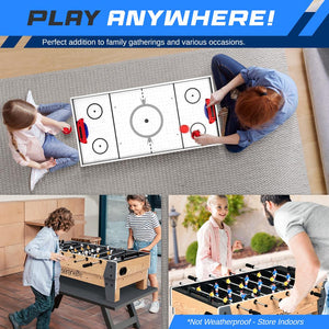 38” Table Top Air Hockey And 40” Foosball Set, 2-In-1 Swivel Game Table With Soccer Ball, Pushers, And Pucks Ideal For Game Rooms, Arcades, Bars, Parties, And Family Gatherings