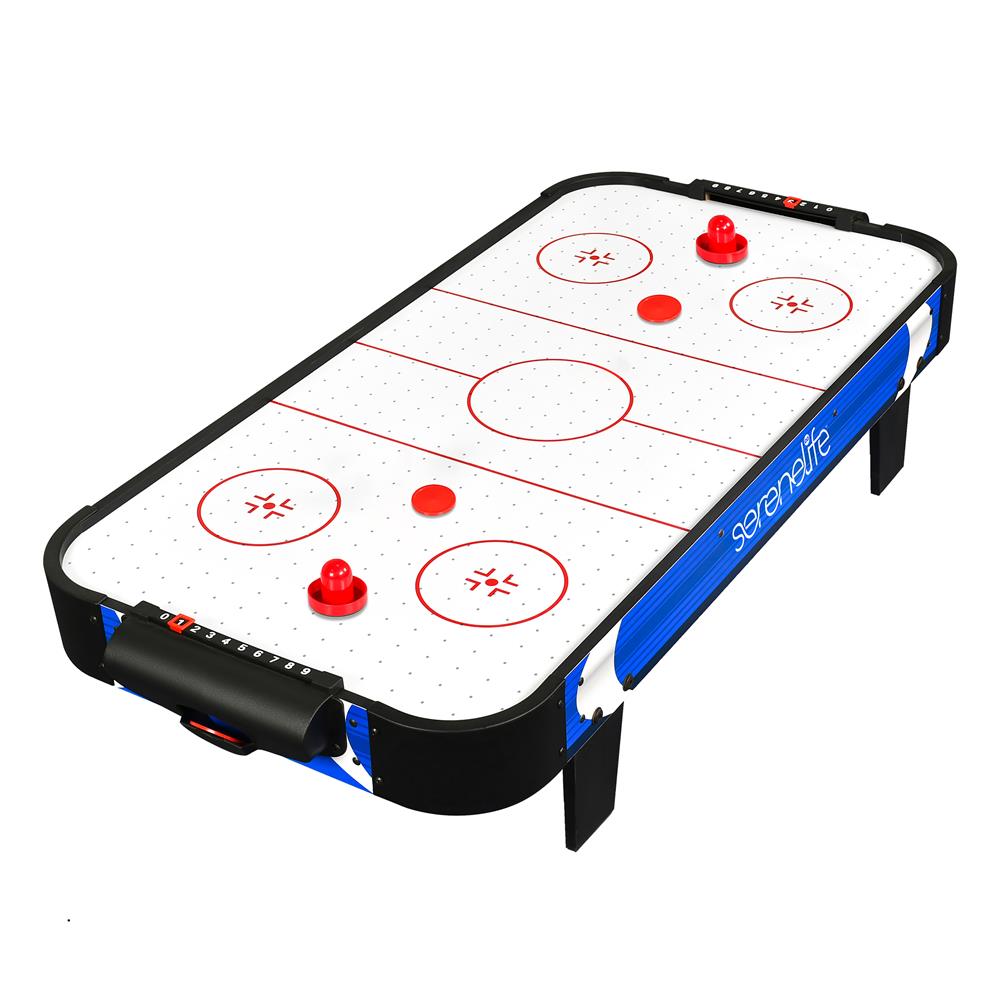 40" Air Hockey Table With Pucks And Pushers Accessories - Ideal For Indoor Games, Room, And Bar (Blue & Black)