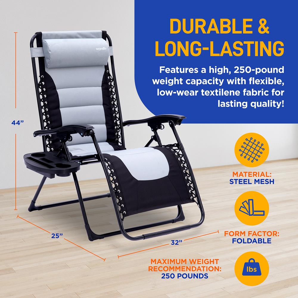 Outdoor Adjustable And Foldable Padded Zero Gravity Lawn