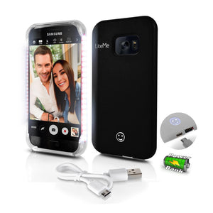 Lite-Me Selfie Lighted Smart Case, Phone Protection With Built-In Power Bank & Led Lights (For Samsung Galaxy S7)