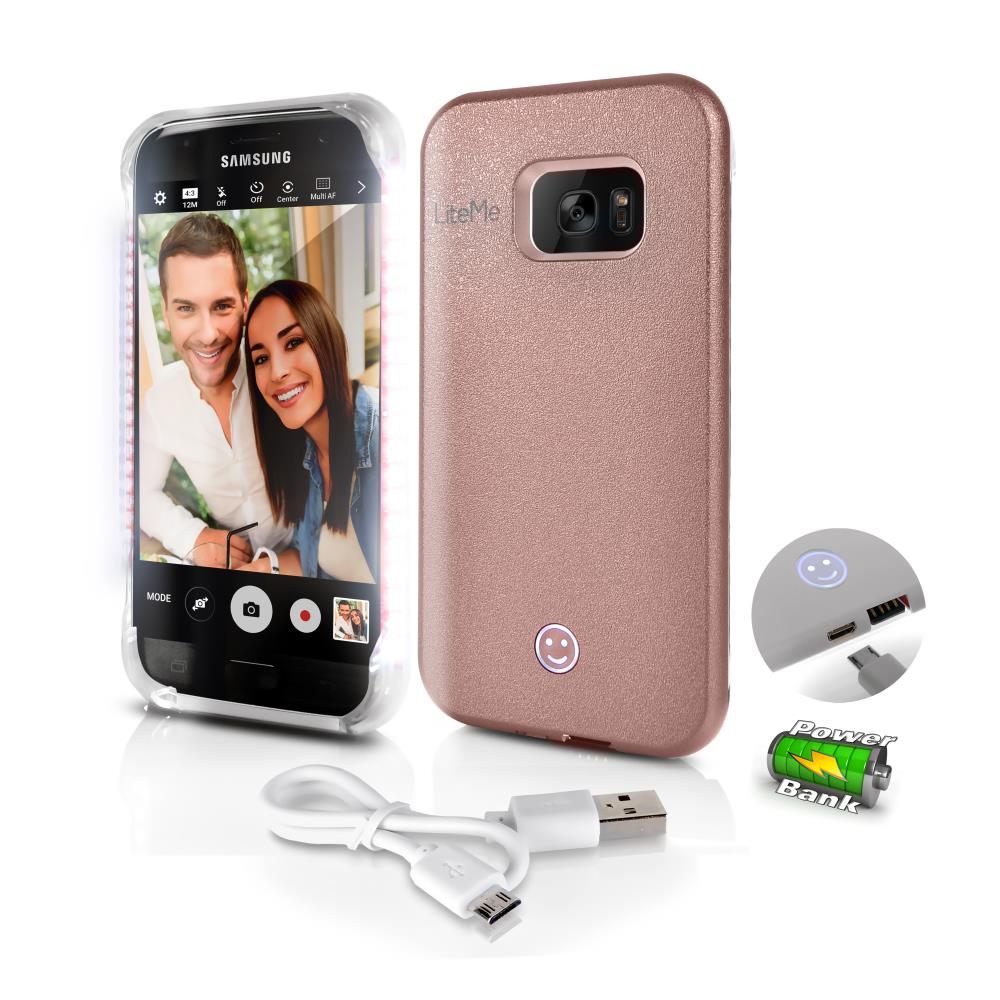 Lite-Me Selfie Lighted Case, Phone Protection With Built-In Power Bank & Led Lights